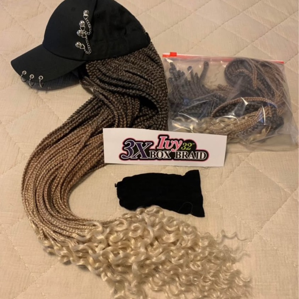 Long Braided Hair Extensions on cap - Picture 4 of 5